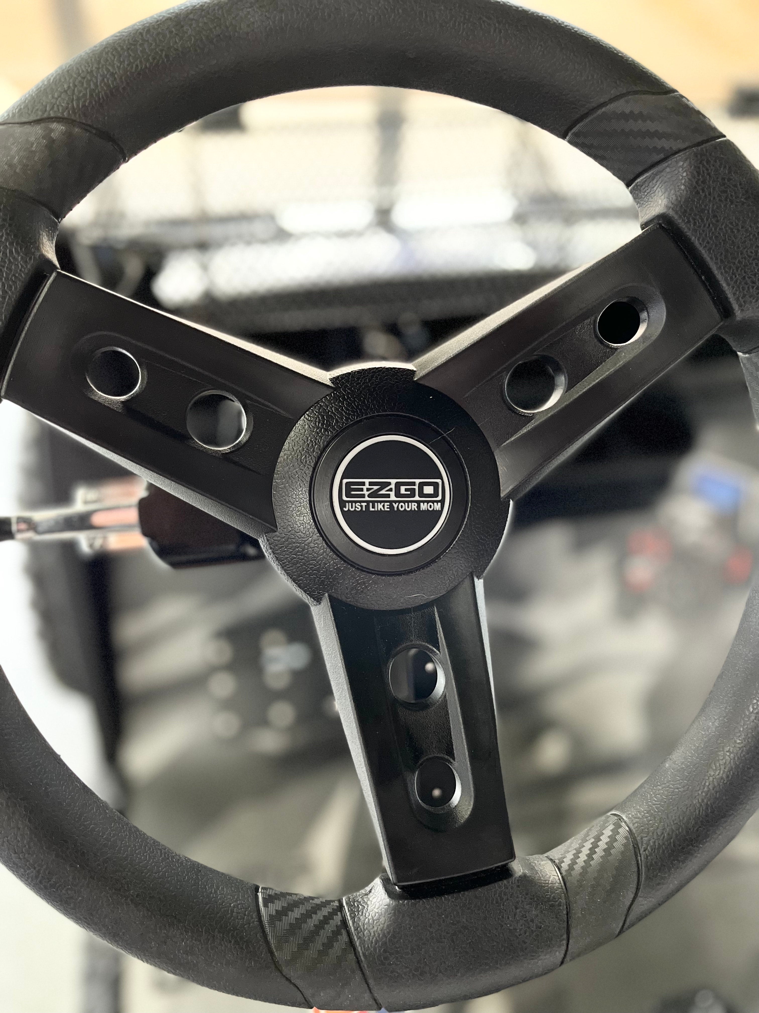 E-Z-GO Premium Steering Wheel – 13.25-Inch Diameter, 4-Spoke, Cushioned Grip – Fits Golf & Turf Models